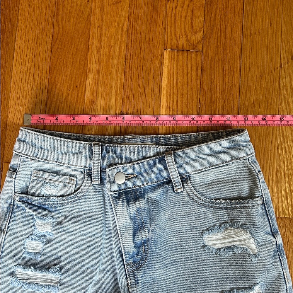 Altar'd State Light Blue Distressed Denim Cutoff Shorts - Picture 7 of 8